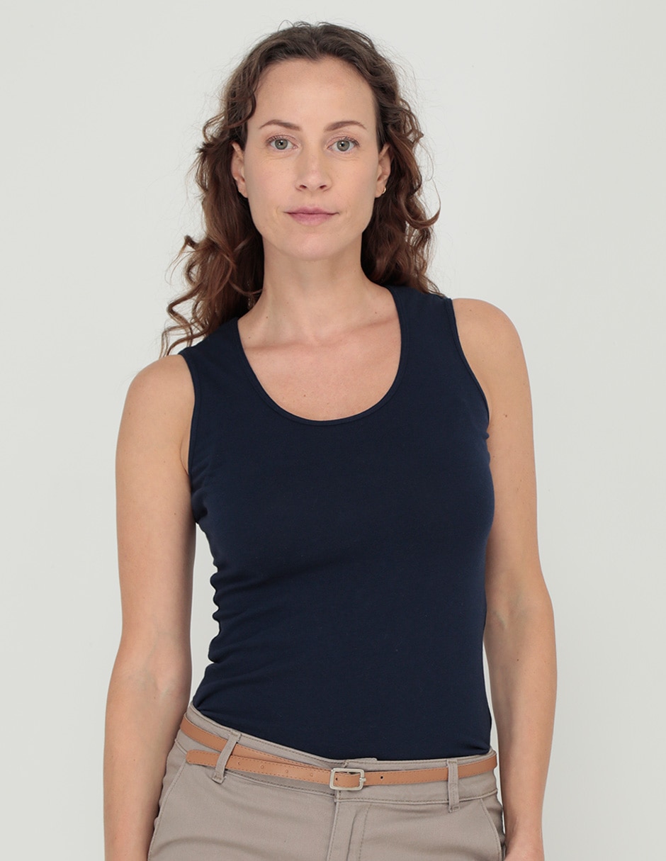 Top cuello regular tirante ancho Top cuello regular tirante ancho