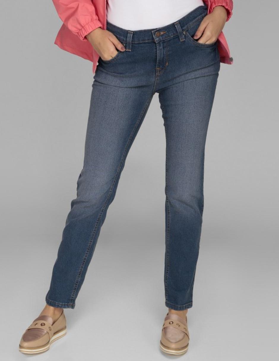 Jeans straight corte cintura para mujer