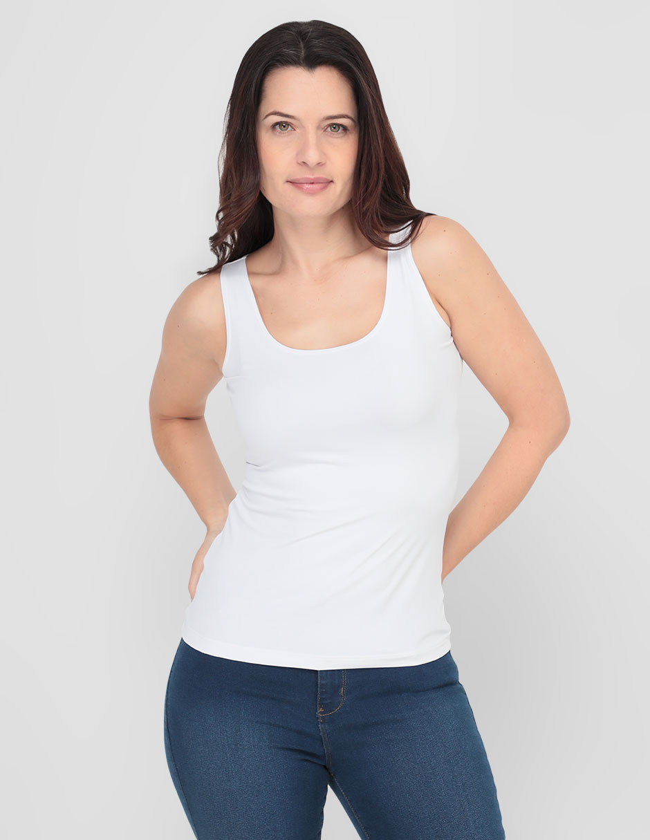 Top cuello redondo tirante ancho