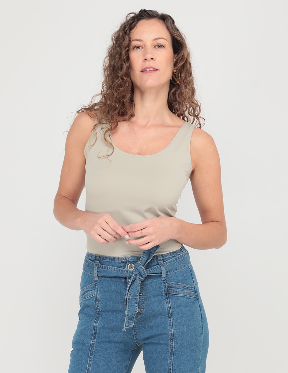 Top cuello redondo tirante ancho