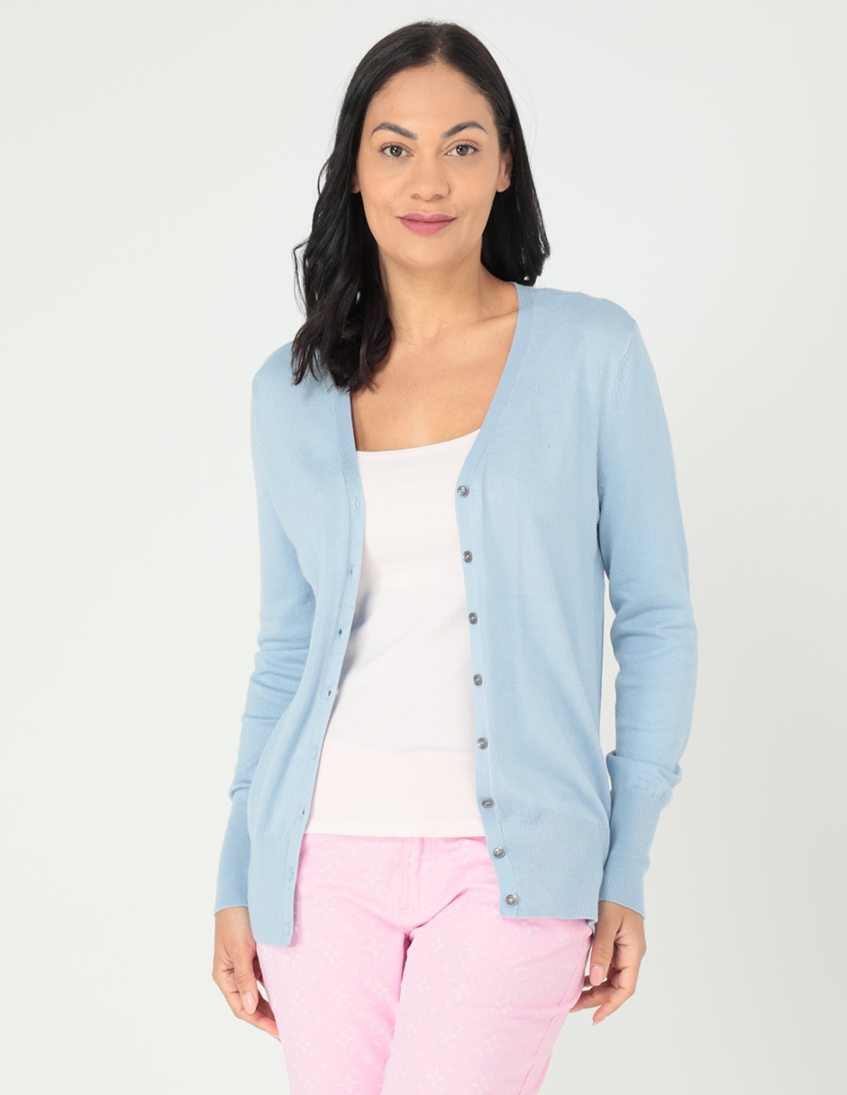 Suéter cuello V para mujer