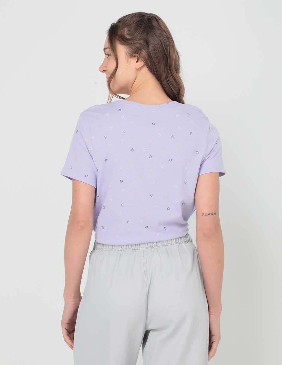 Playera manga corta Weekend cuello v para mujer