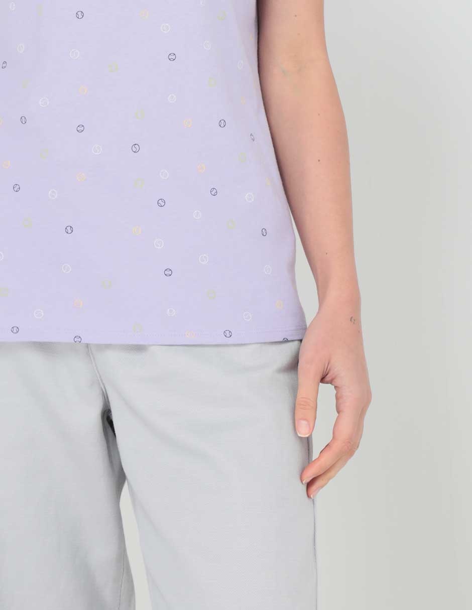 Playera manga corta Weekend cuello v para mujer