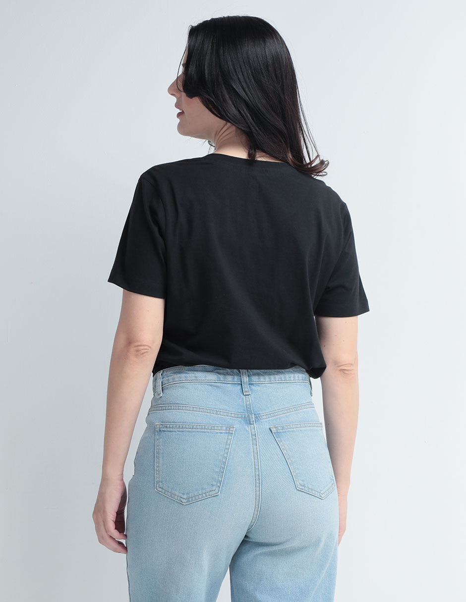 Playera manga corta cuello redondo para mujer 2