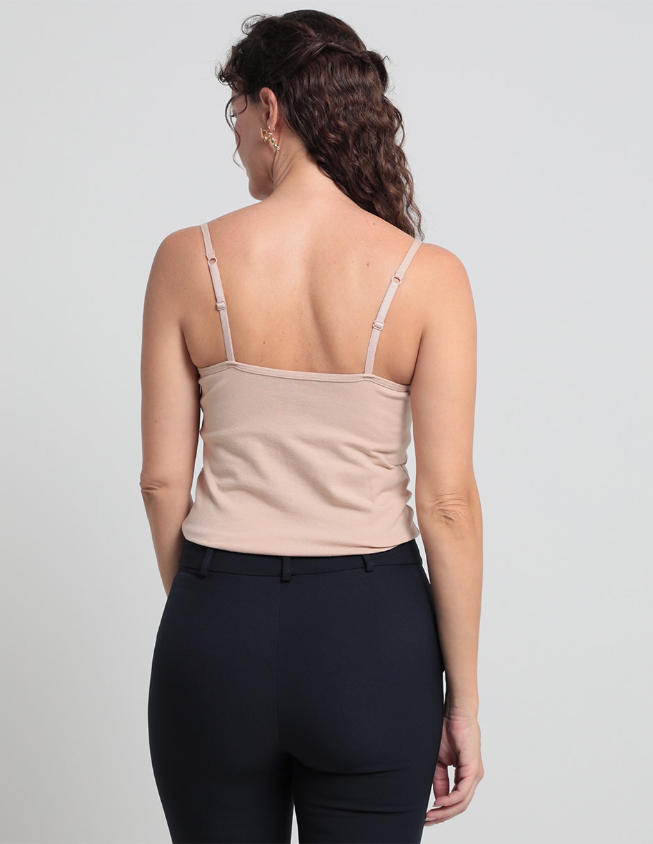 Top cuello redondo tirante delgado 4