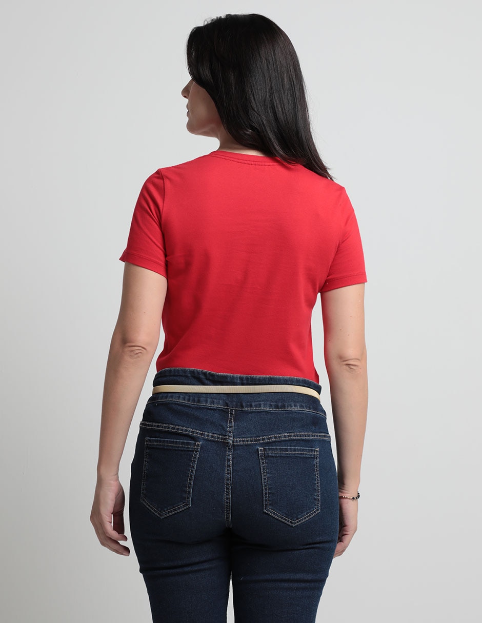 Playera manga corta Weekend cuello v para mujer