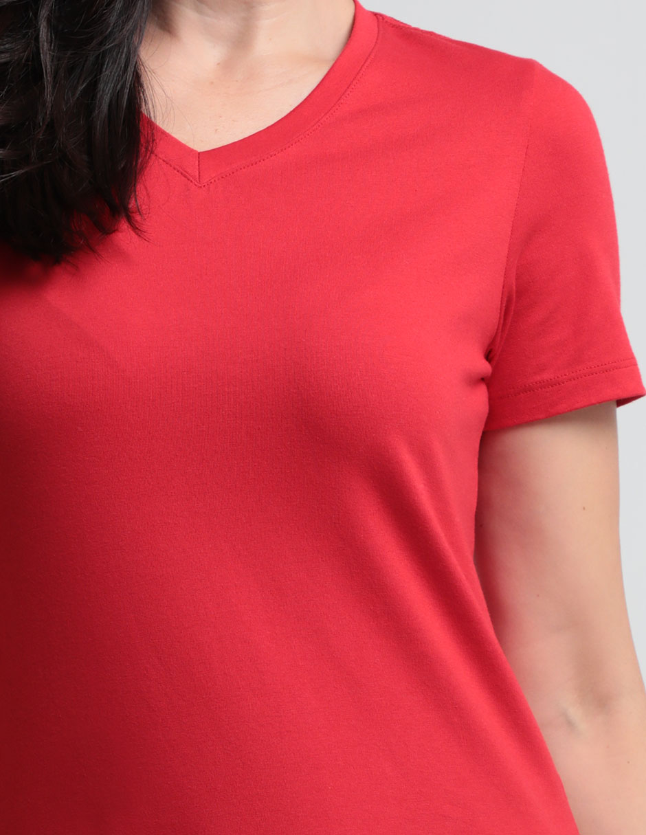Playera manga corta Weekend cuello v para mujer
