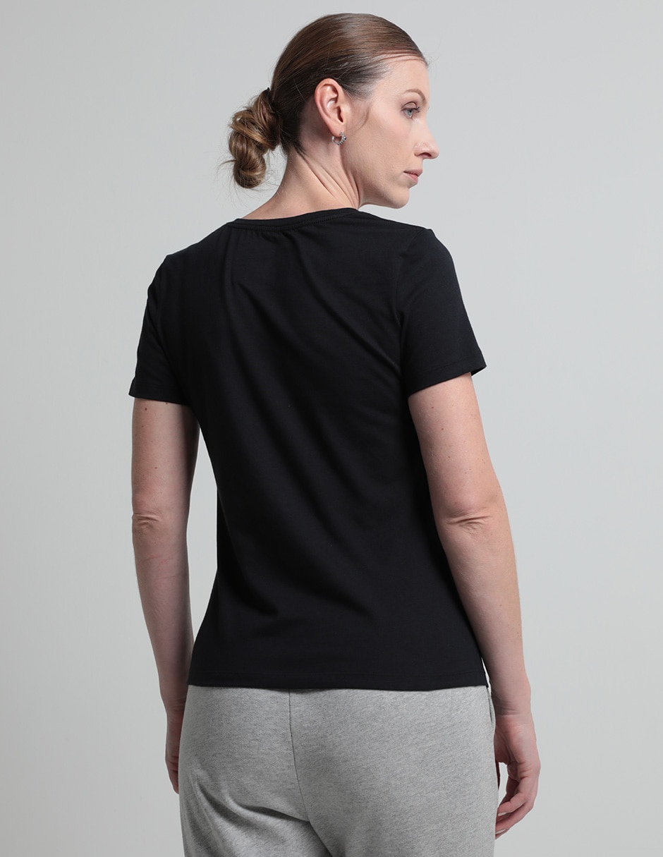 Playera manga corta cuello v para mujer 2