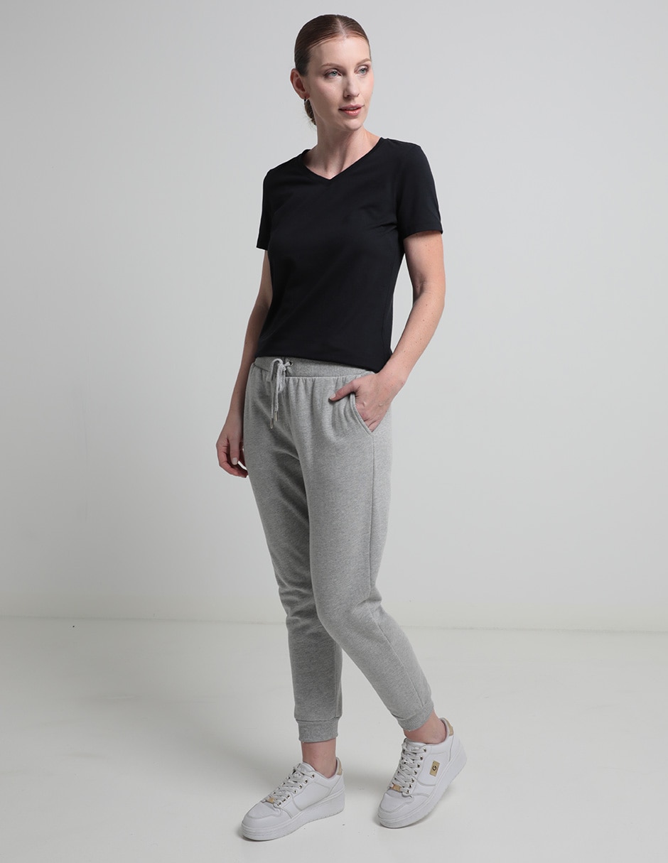 Playera manga corta cuello v para mujer 3
