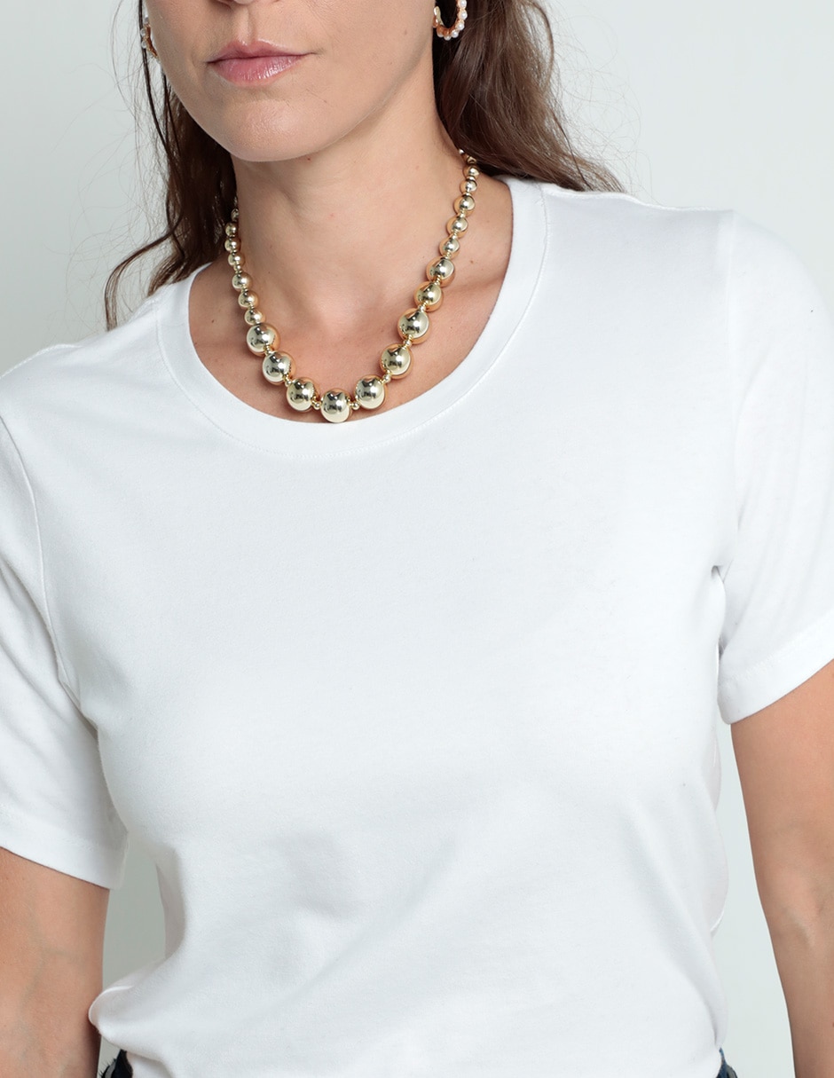 Playera manga corta cuello redondo para mujer 4
