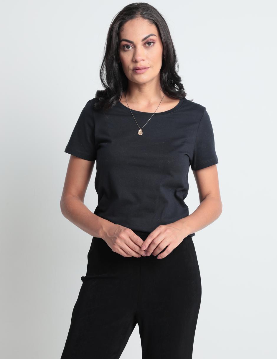 Playera manga corta cuello redondo para mujer