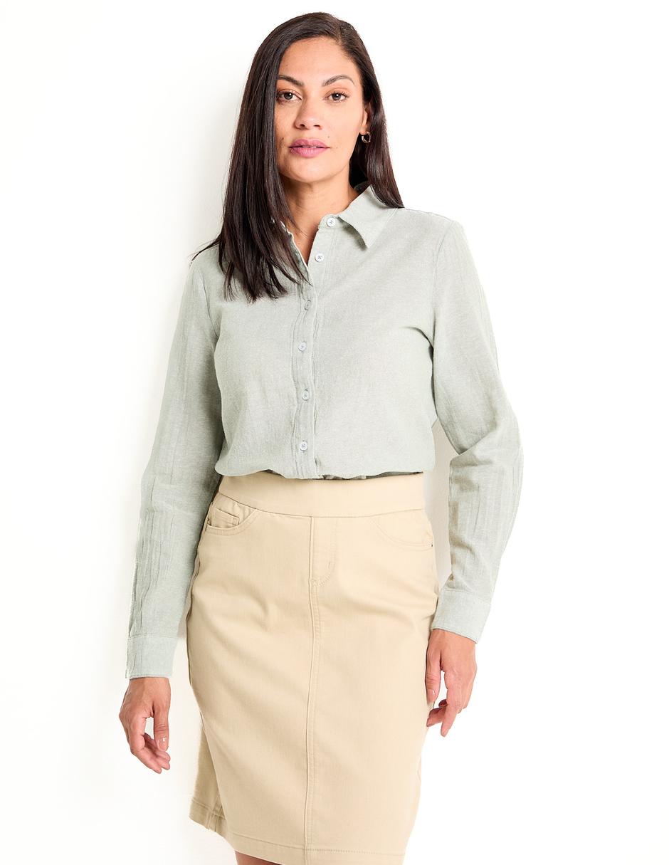 Blusa camisera manga larga para mujer Blusa camisera manga larga para mujer