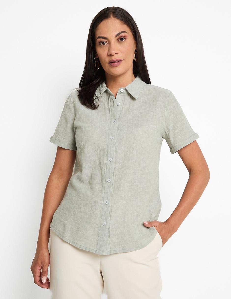 Blusa camisera manga corta para mujer Blusa camisera manga corta para mujer