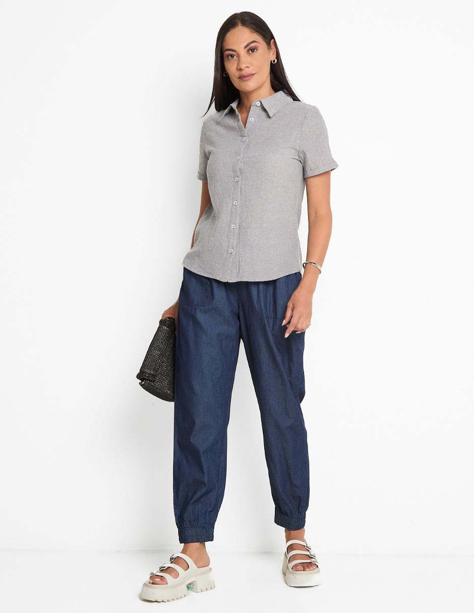 Blusa camisera Weekend manga corta para mujer