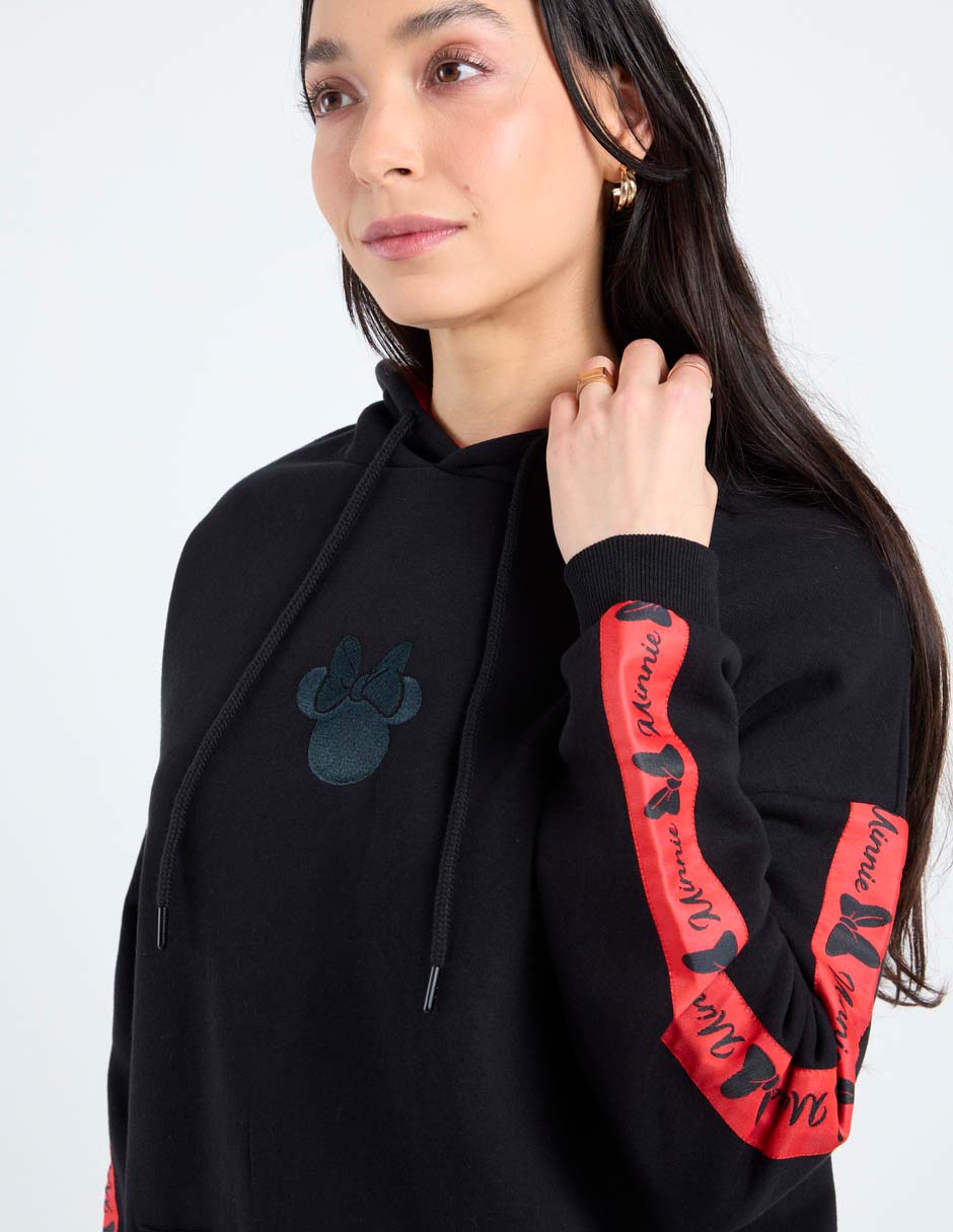 Sudadera con capucha y bolsa Disney Dtr Minnie Mouse para mujer