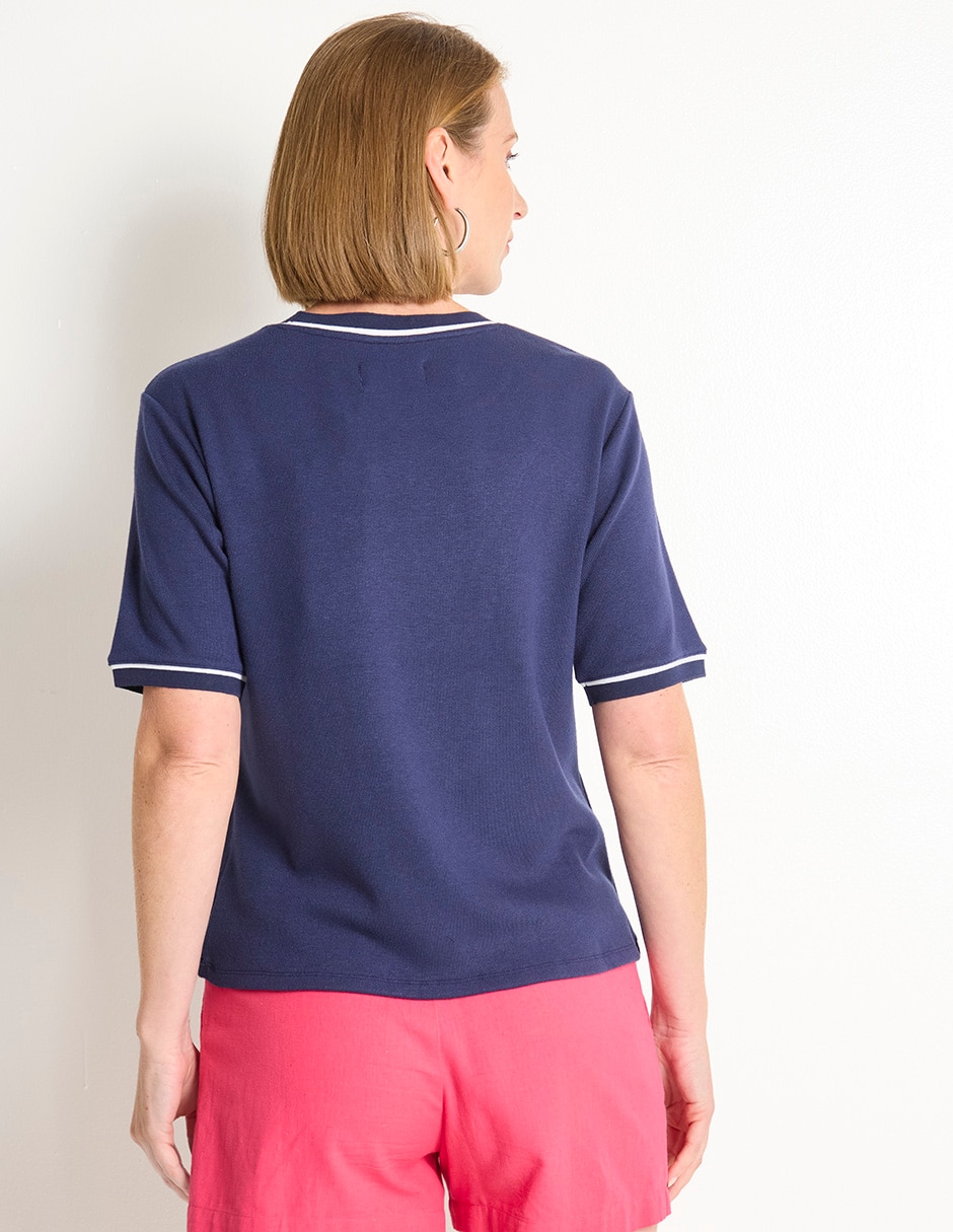Playera manga corta cuello redondo para mujer 2