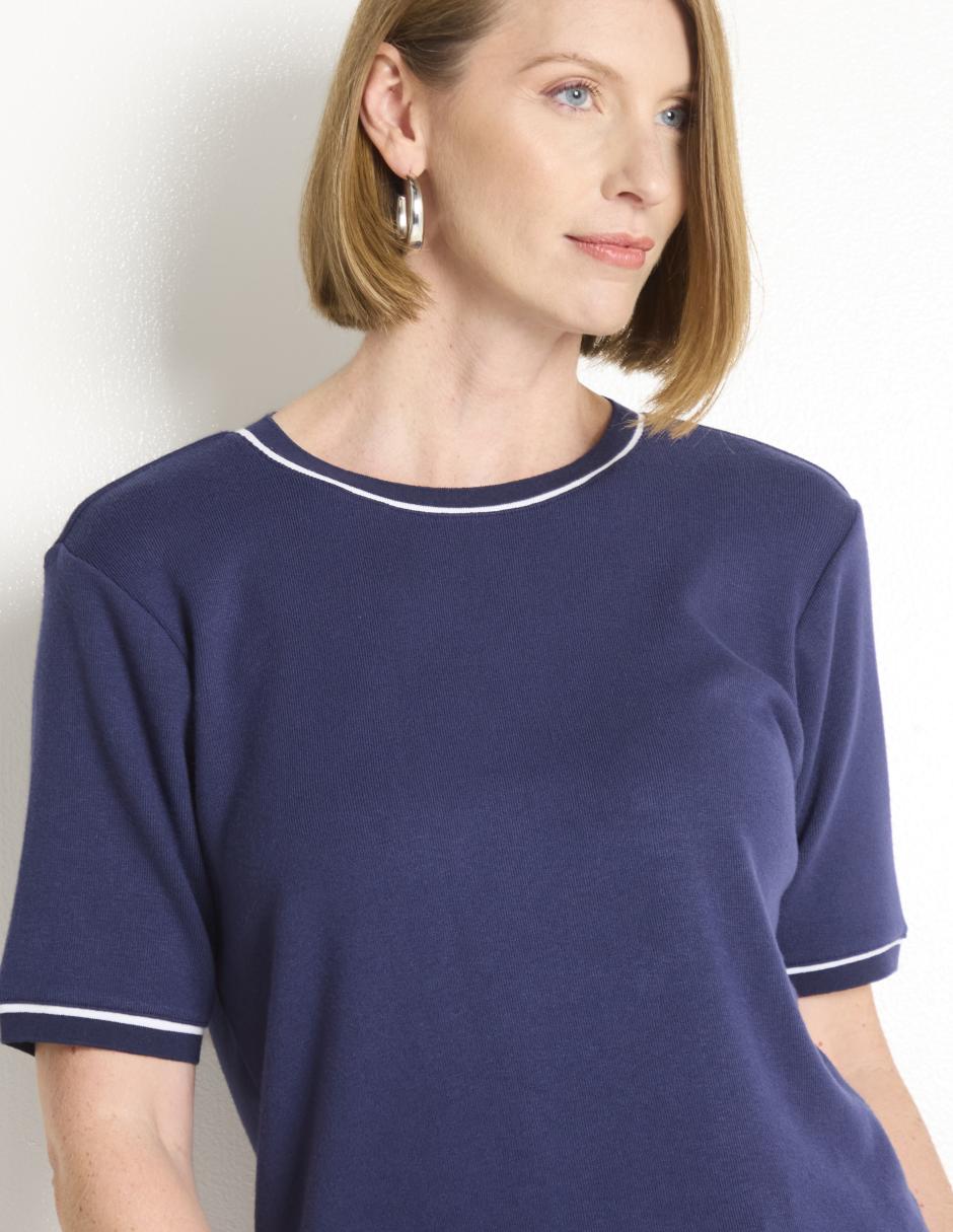 Playera manga corta cuello redondo para mujer 4