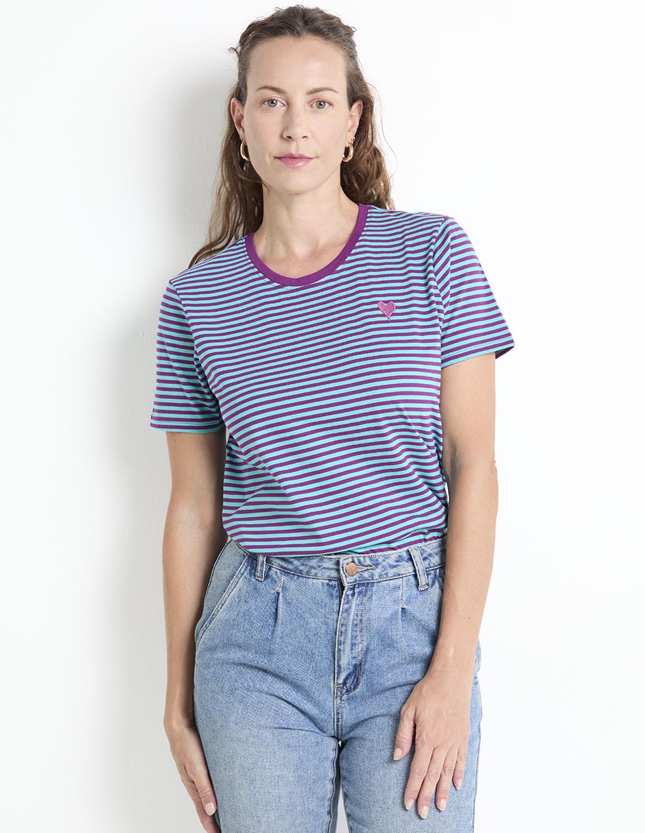 Playera manga corta cuello redondo para mujer Playera manga corta cuello redondo para mujer