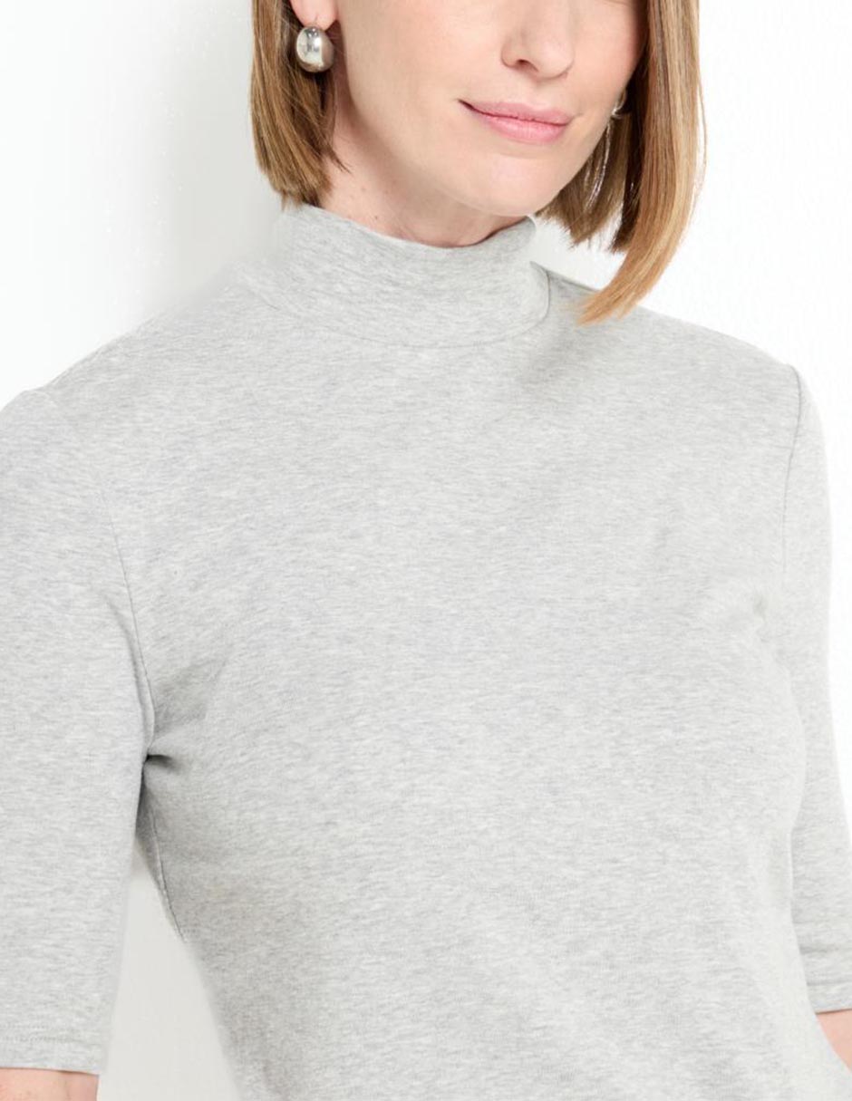 Playera manga corta cuello alto para mujer 4