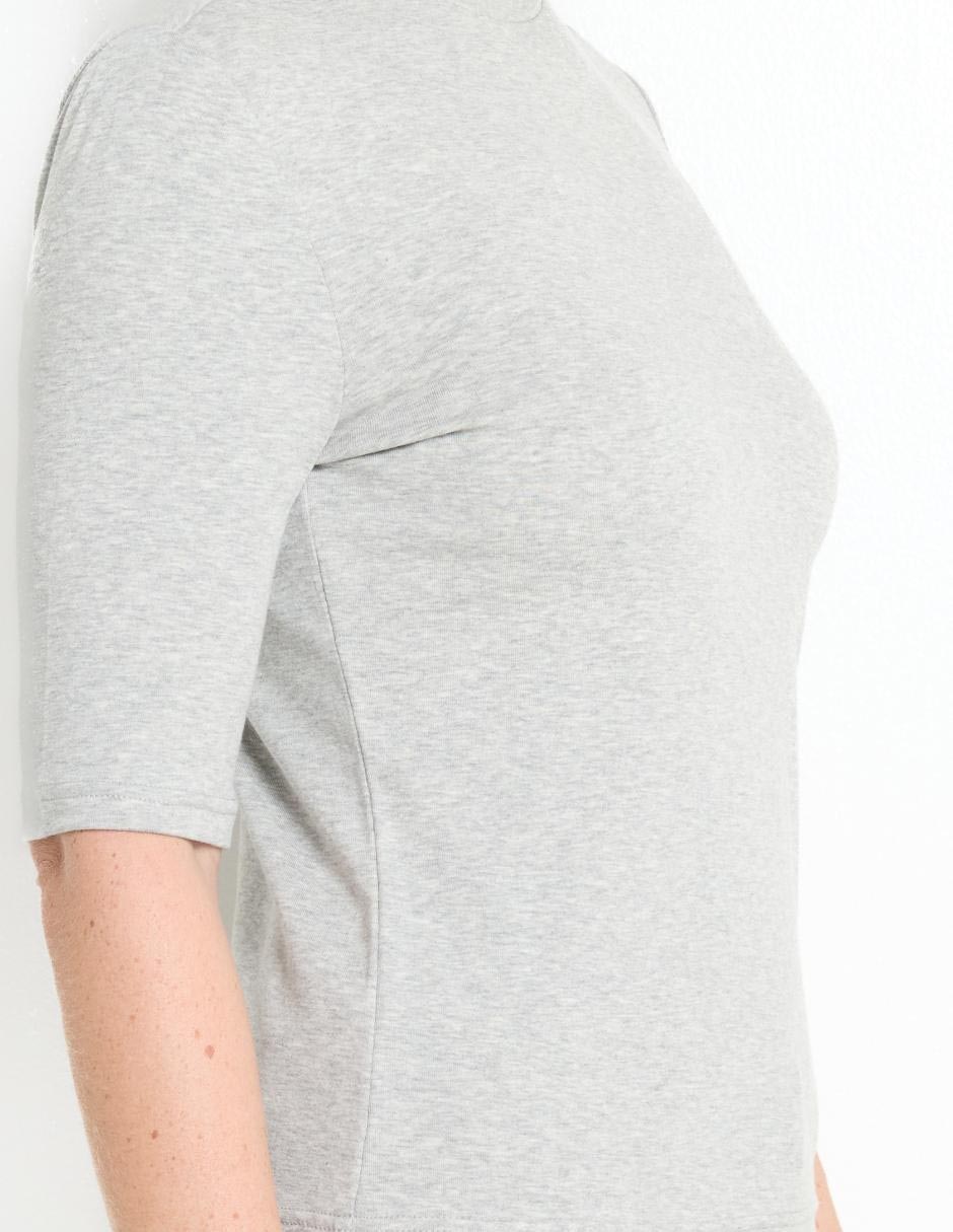 Playera manga corta cuello alto para mujer 5
