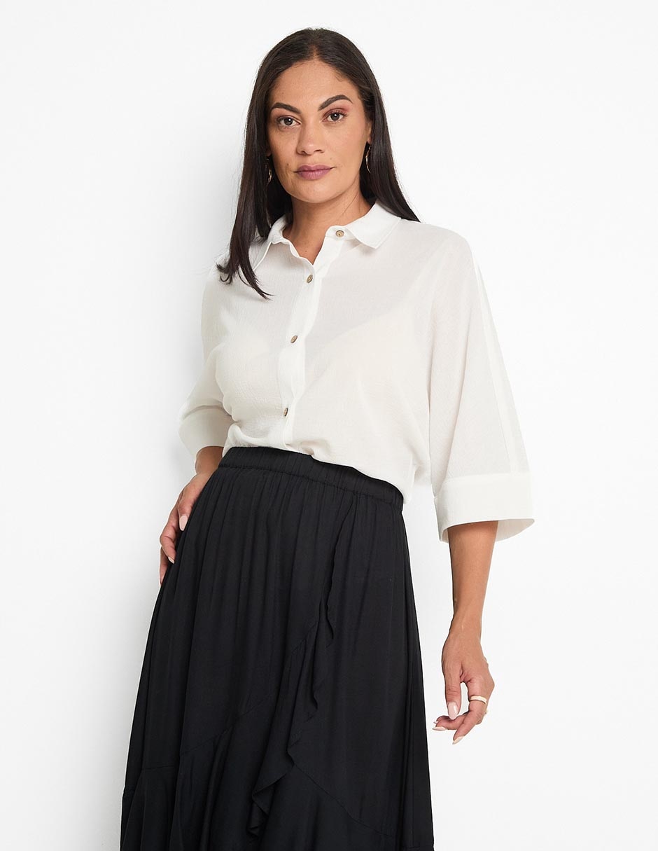 Blusa camisera manga 3/4 para mujer Blusa camisera manga 3/4 para mujer