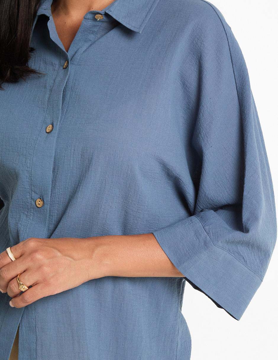Blusa camisera manga 3/4 para mujer 4