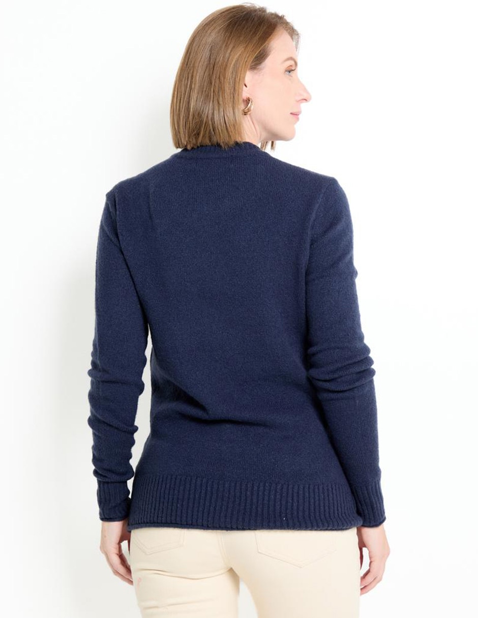 Suéter cuello V para mujer
