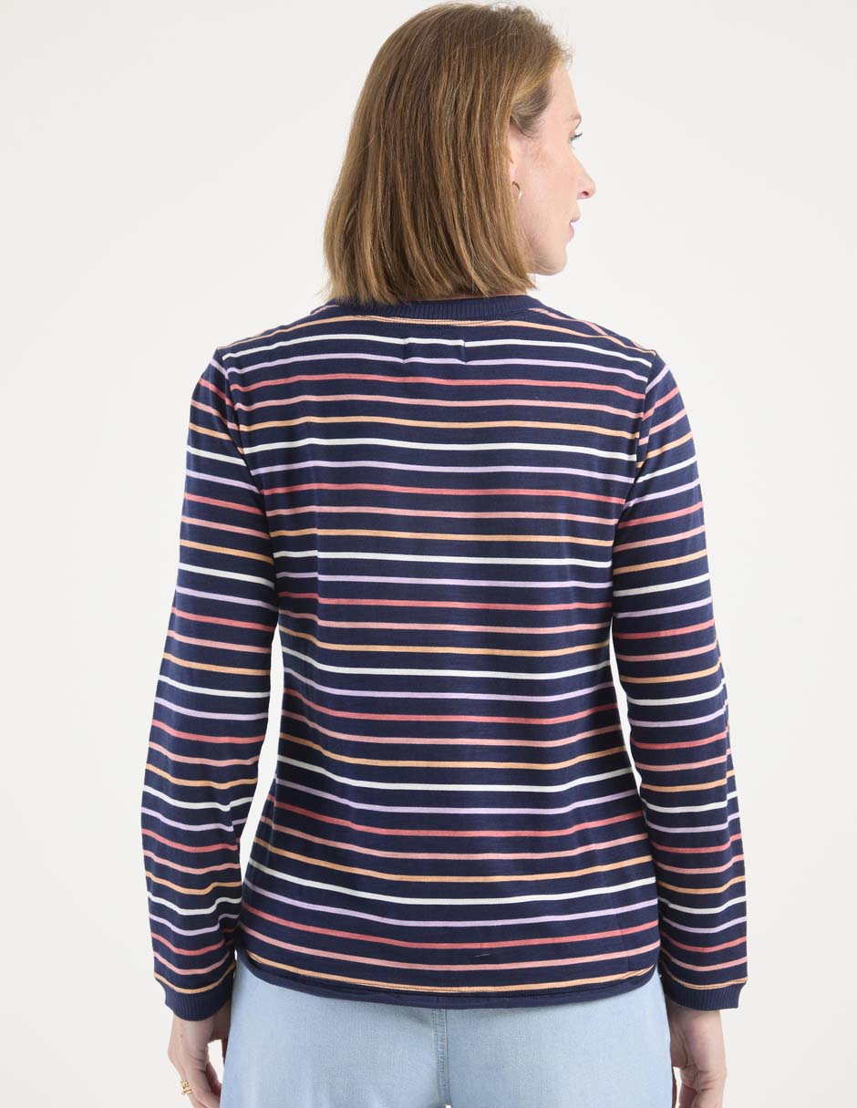 Playera manga larga cuello redondo mujer