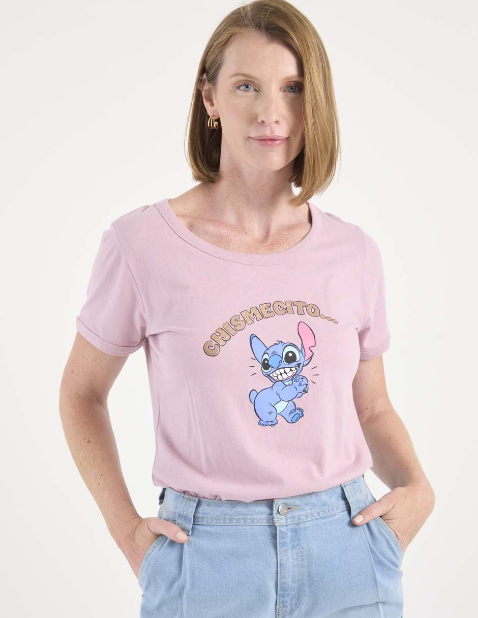 Playera manga corta cuello redondo para mujer