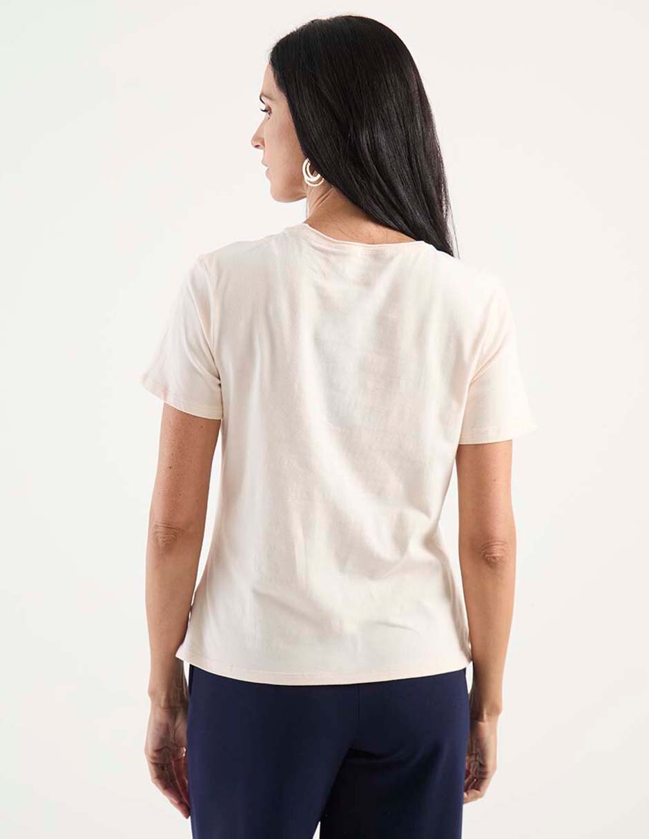 Playera manga corta weekend cuello redondo para mujer