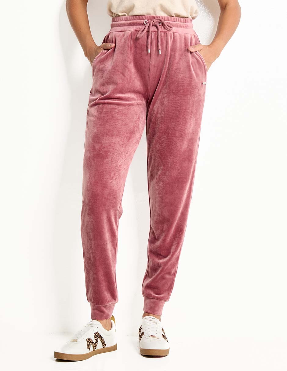 Pants slim con agujeta para mujer