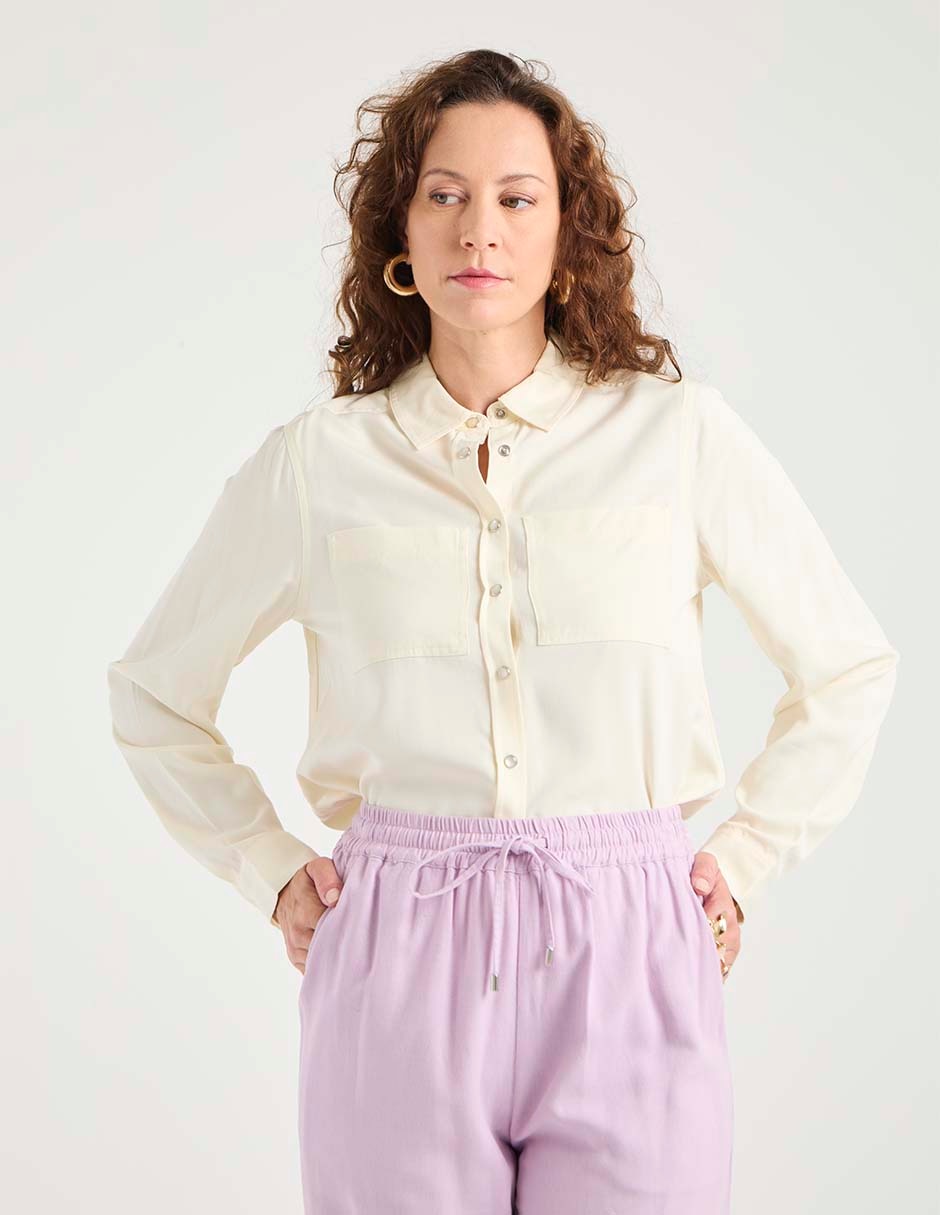 Blusa camisera manga larga para mujer Blusa camisera manga larga para mujer