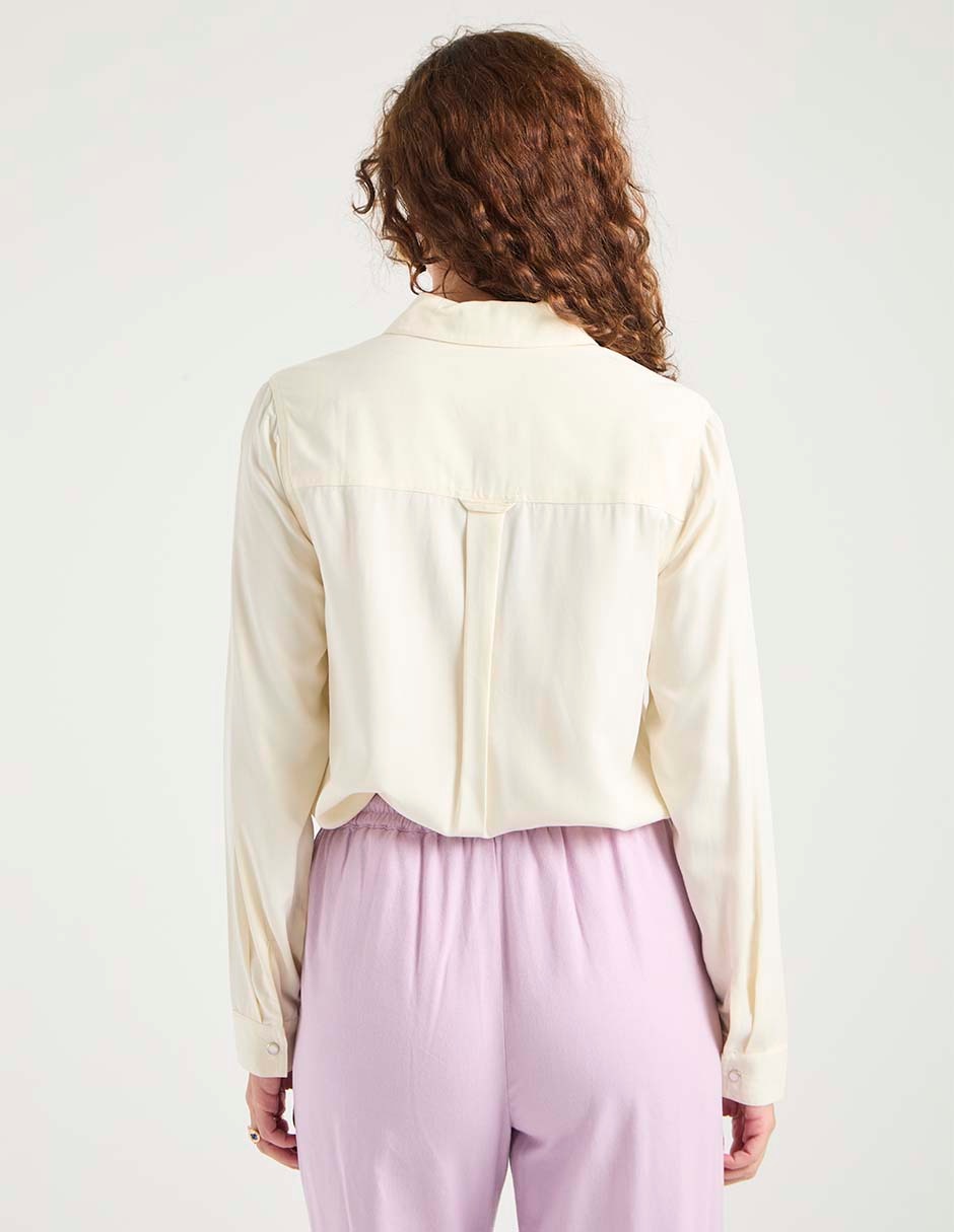 Blusa camisera Weekend manga larga para mujer