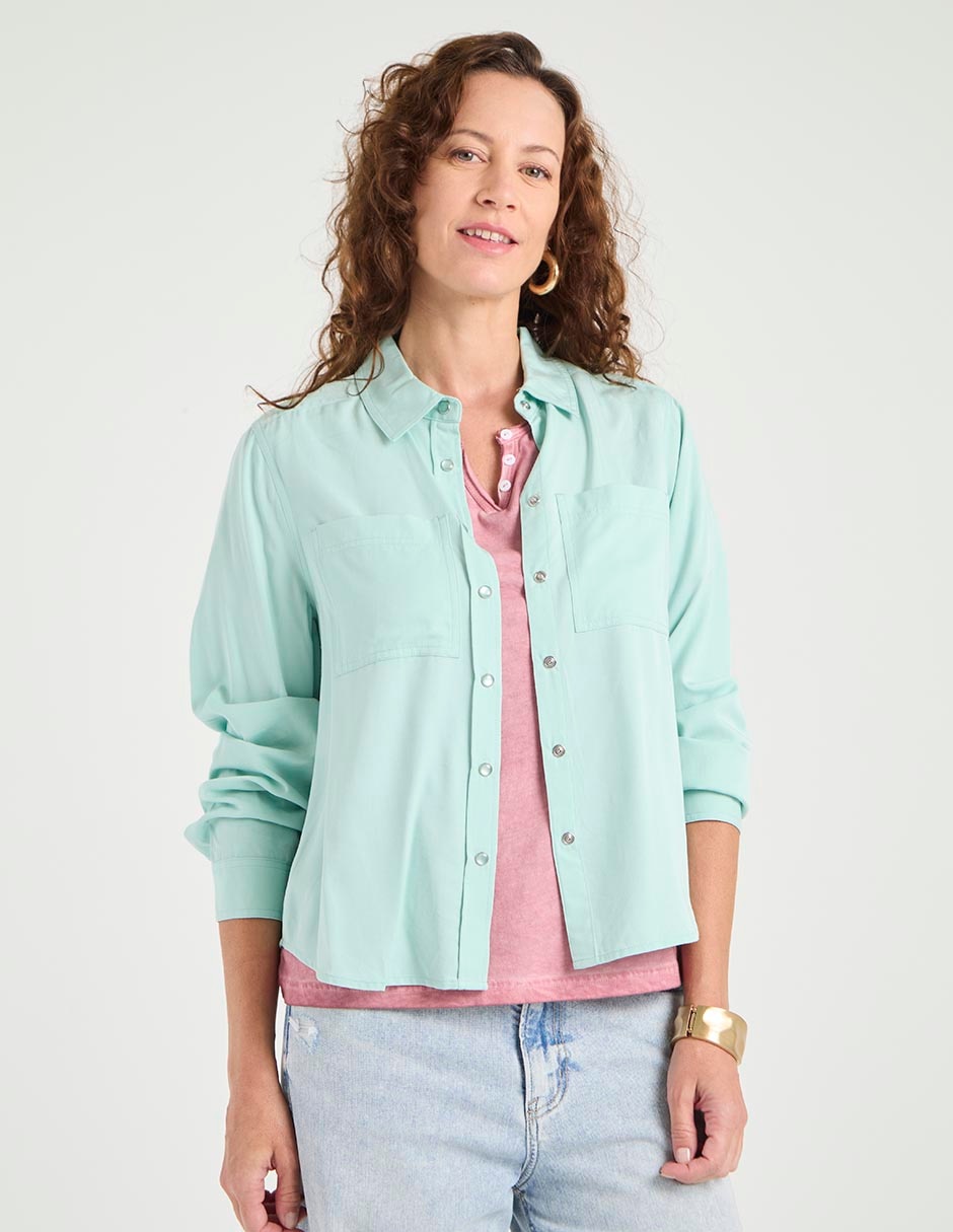 Blusa camisera manga larga para mujer 1