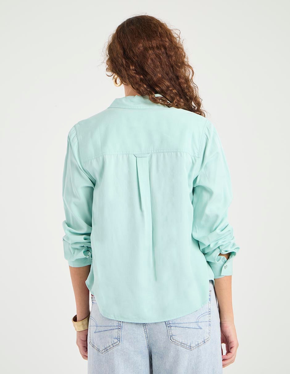 Blusa camisera manga larga para mujer 2