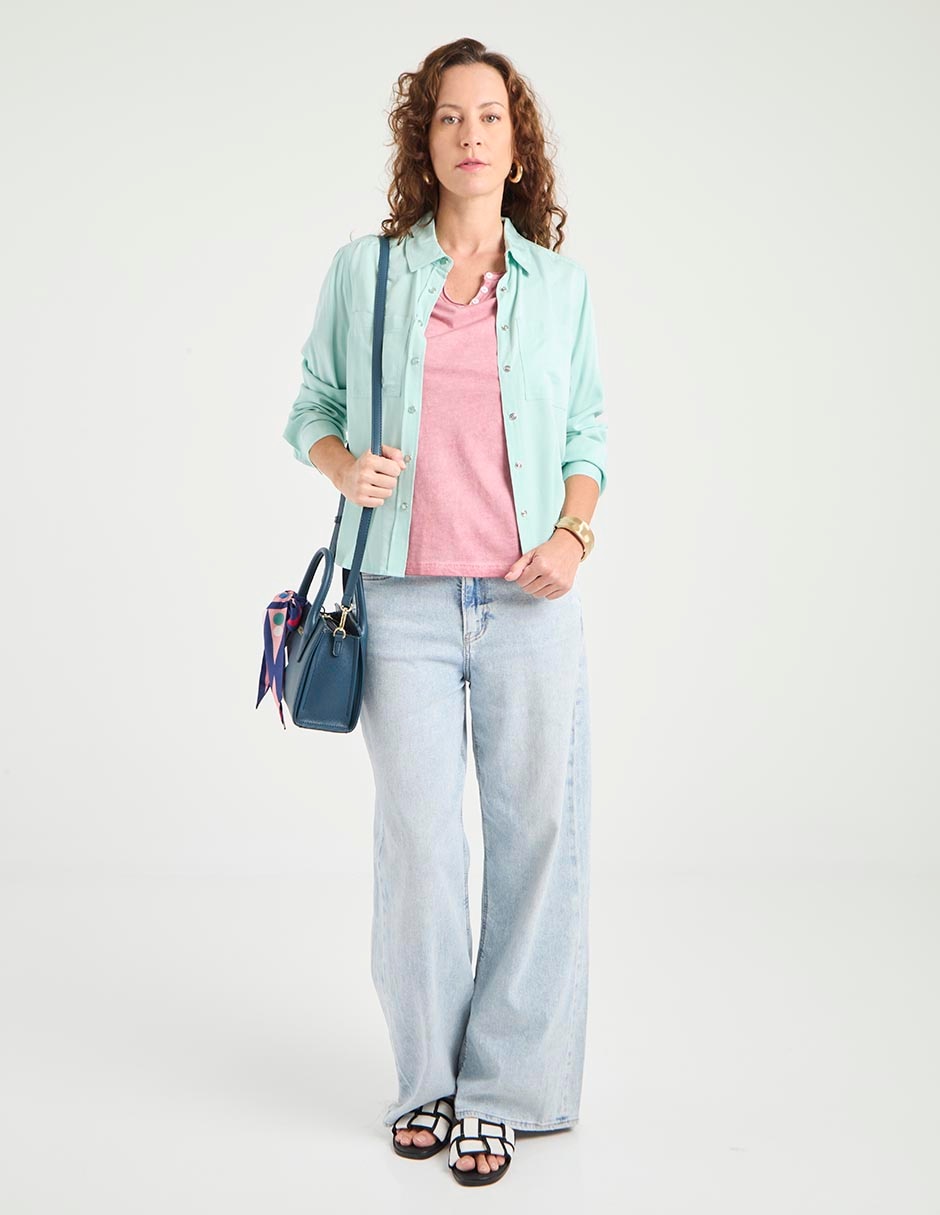 Blusa camisera manga larga para mujer 3