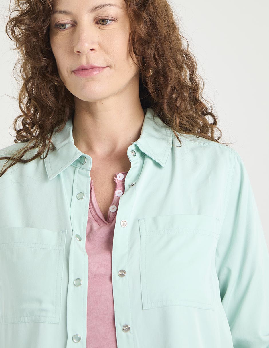 Blusa camisera manga larga para mujer 4