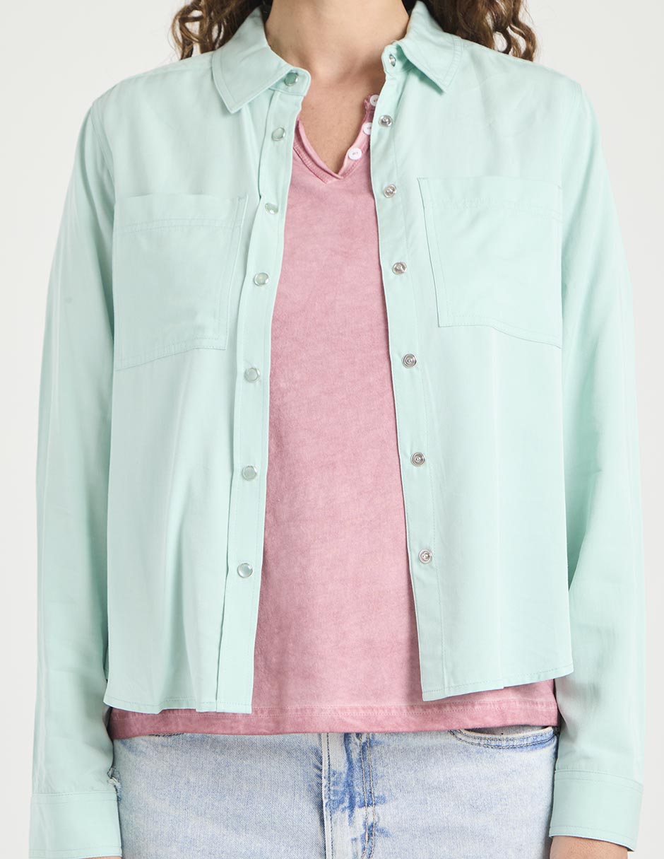 Blusa camisera manga larga para mujer 5