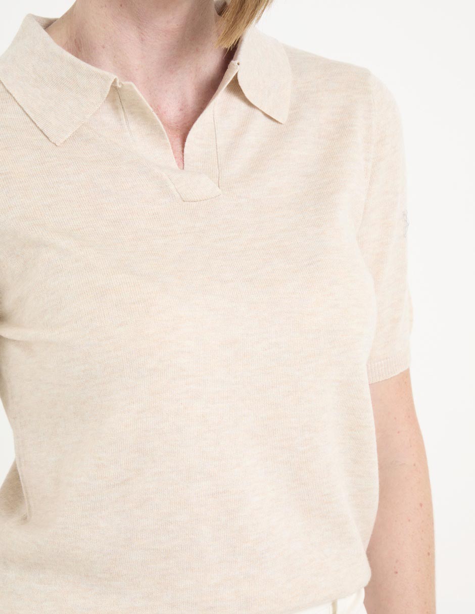 Playera manga corta cuello camisero mujer 2