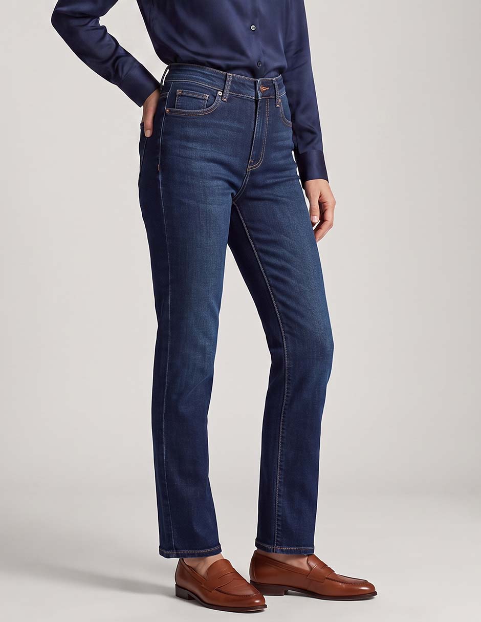 Jeans straight corte cintura alta para mujer Jeans straight corte cintura alta para mujer