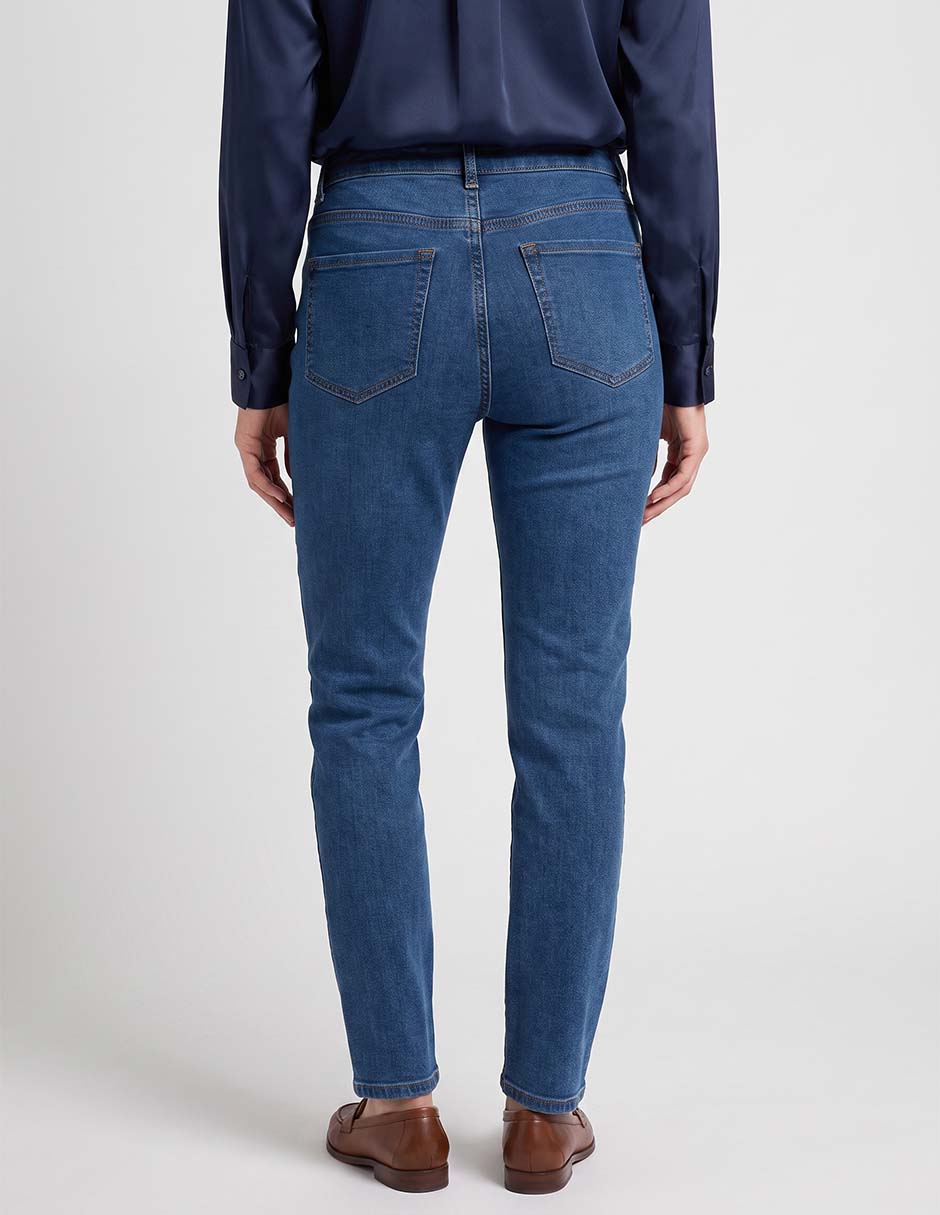 Jeans skinny corte cintura para mujer 2