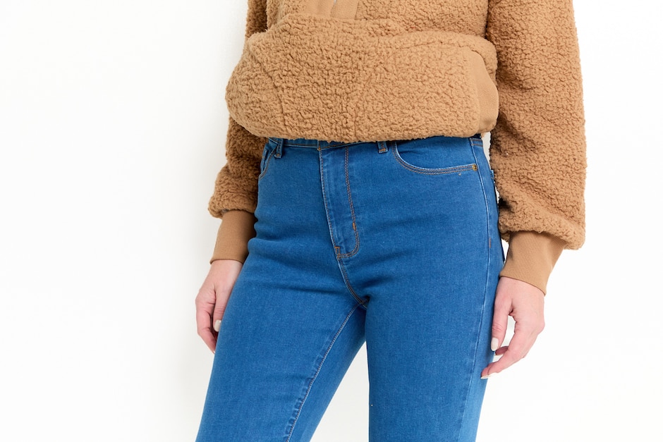 Jeans skinny corte cintura para mujer 4