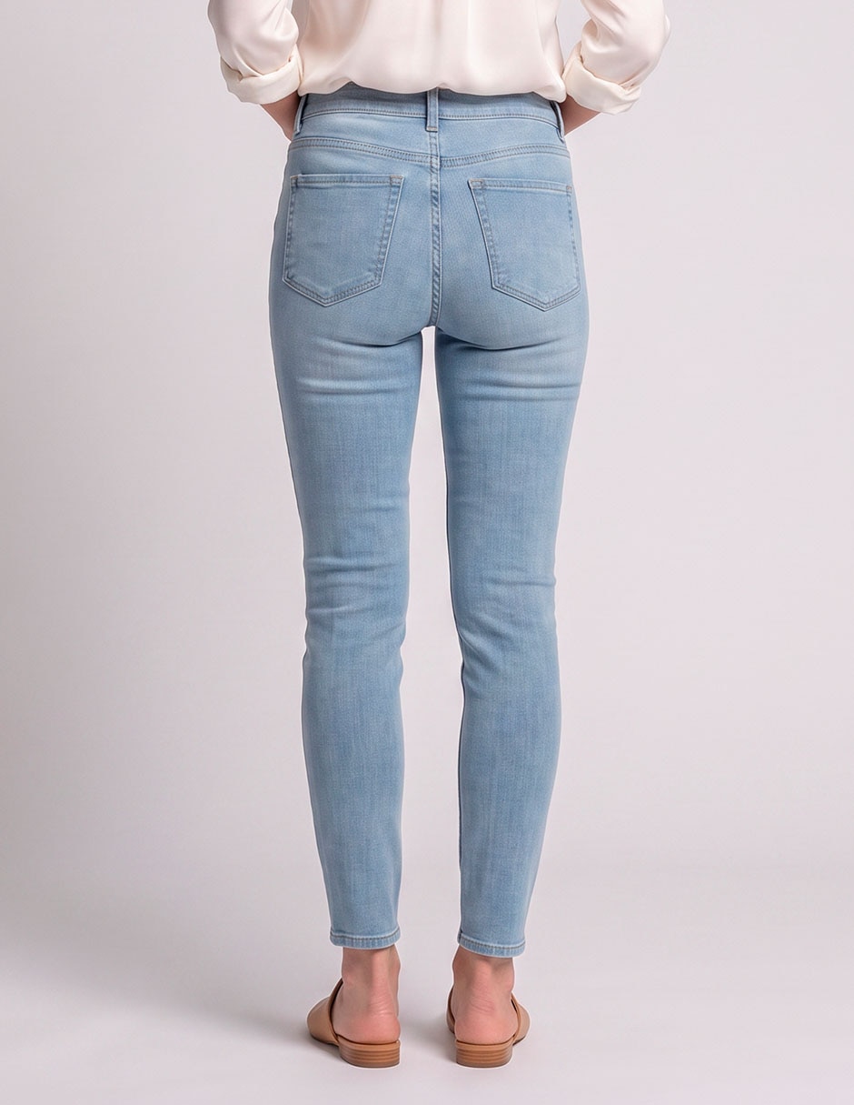 Jeans skinny corte cintura para mujer 2