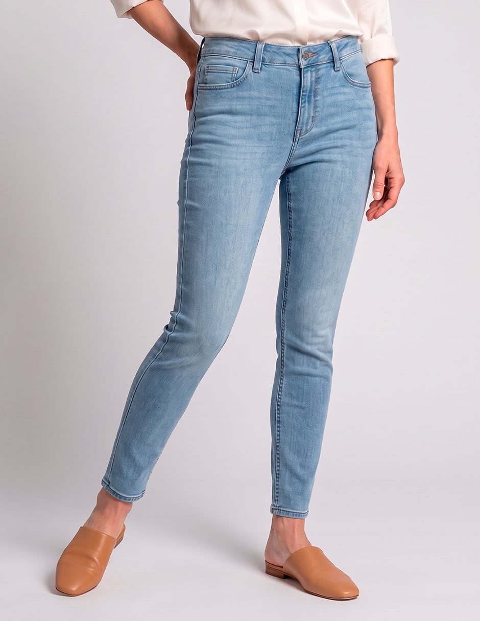 Jeans skinny corte cintura para mujer 3