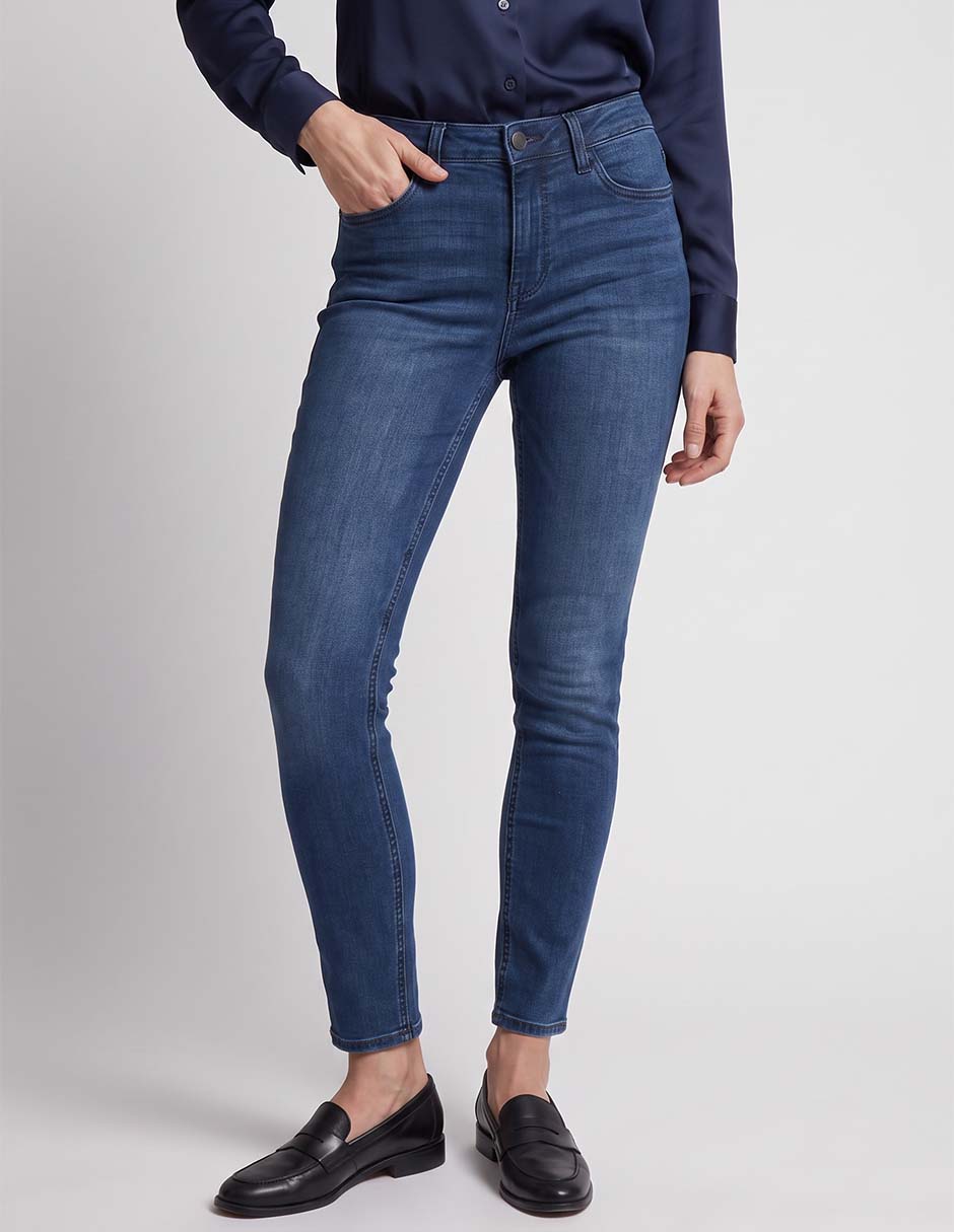 Jeans skinny corte cintura para mujer Jeans skinny corte cintura para mujer
