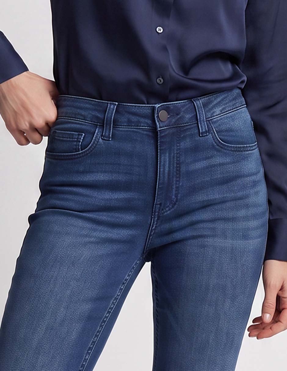 Jeans skinny weekend corte cintura para mujer