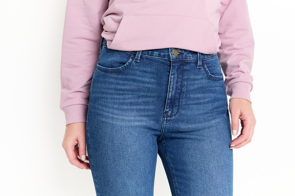 Jeans skinny weekend corte cintura para mujer