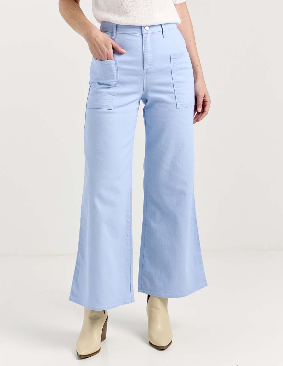 Jeans campana corte cintura alta para mujer