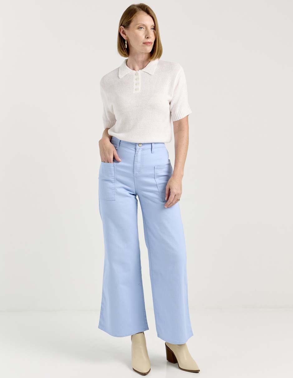 Jeans campana corte cintura alta para mujer 3
