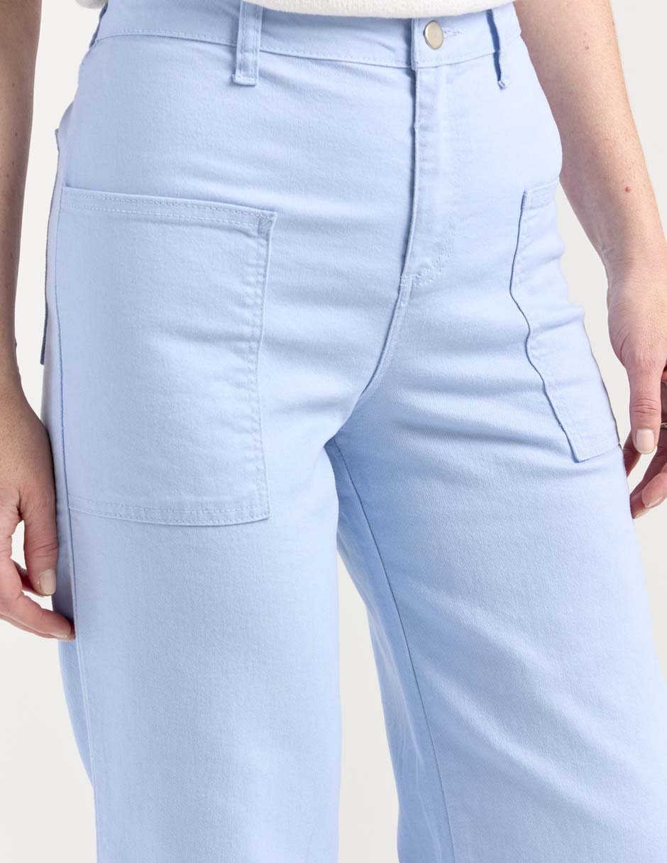 Jeans campana corte cintura alta para mujer 4